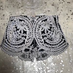 Boho Coachella Festival Embroidered Short Shorts
